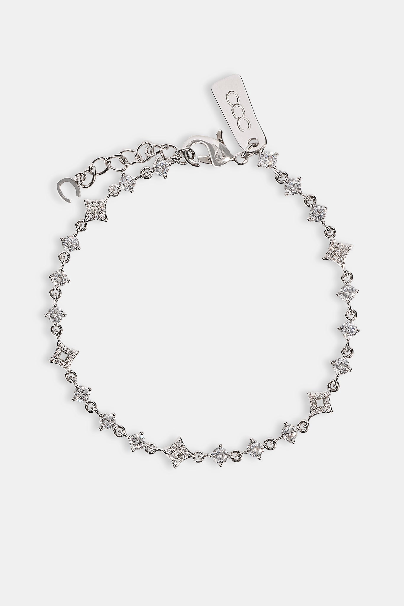 Iced & Mother Of Pearl Motif Bracelet - 6mm - White