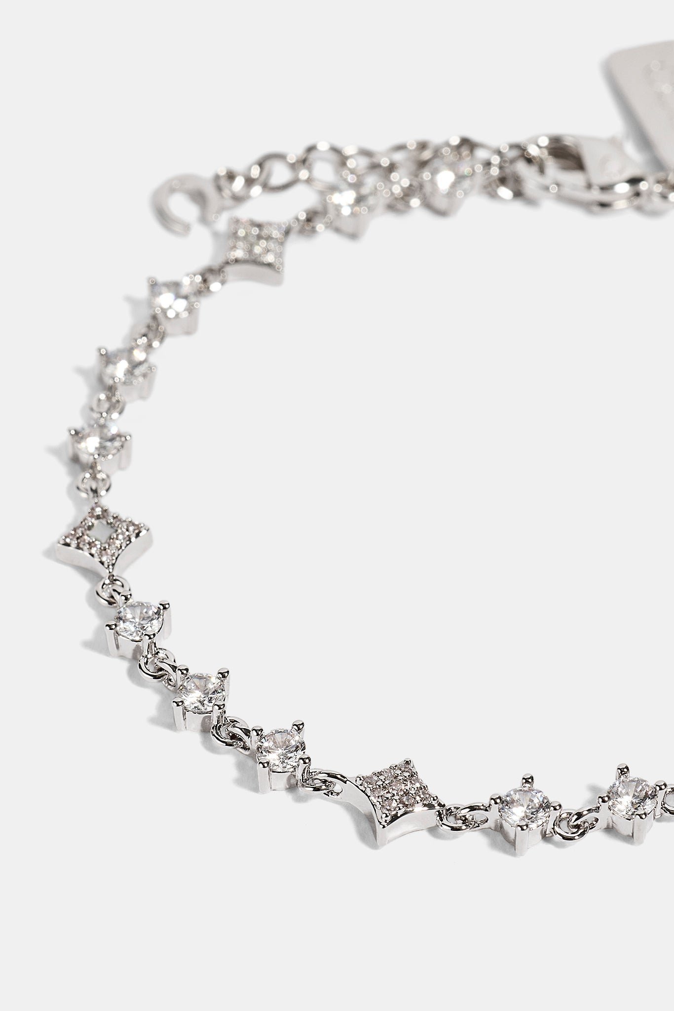 Iced & Mother Of Pearl Motif Bracelet - 6mm - White