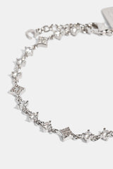 Iced & Mother Of Pearl Motif Bracelet - 6mm - White