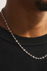Iced & Mother Of Pearl Motif Chain - 6mm - White