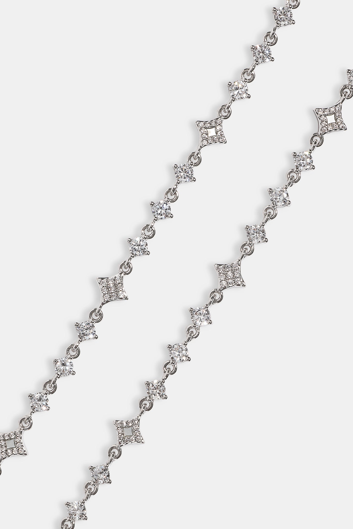 Iced & Mother Of Pearl Motif Chain - 6mm - White