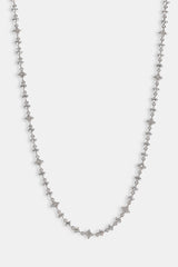 Iced & Mother Of Pearl Motif Chain - 6mm - White