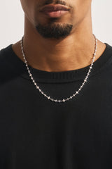 Iced & Mother Of Pearl Motif Chain - 6mm - White