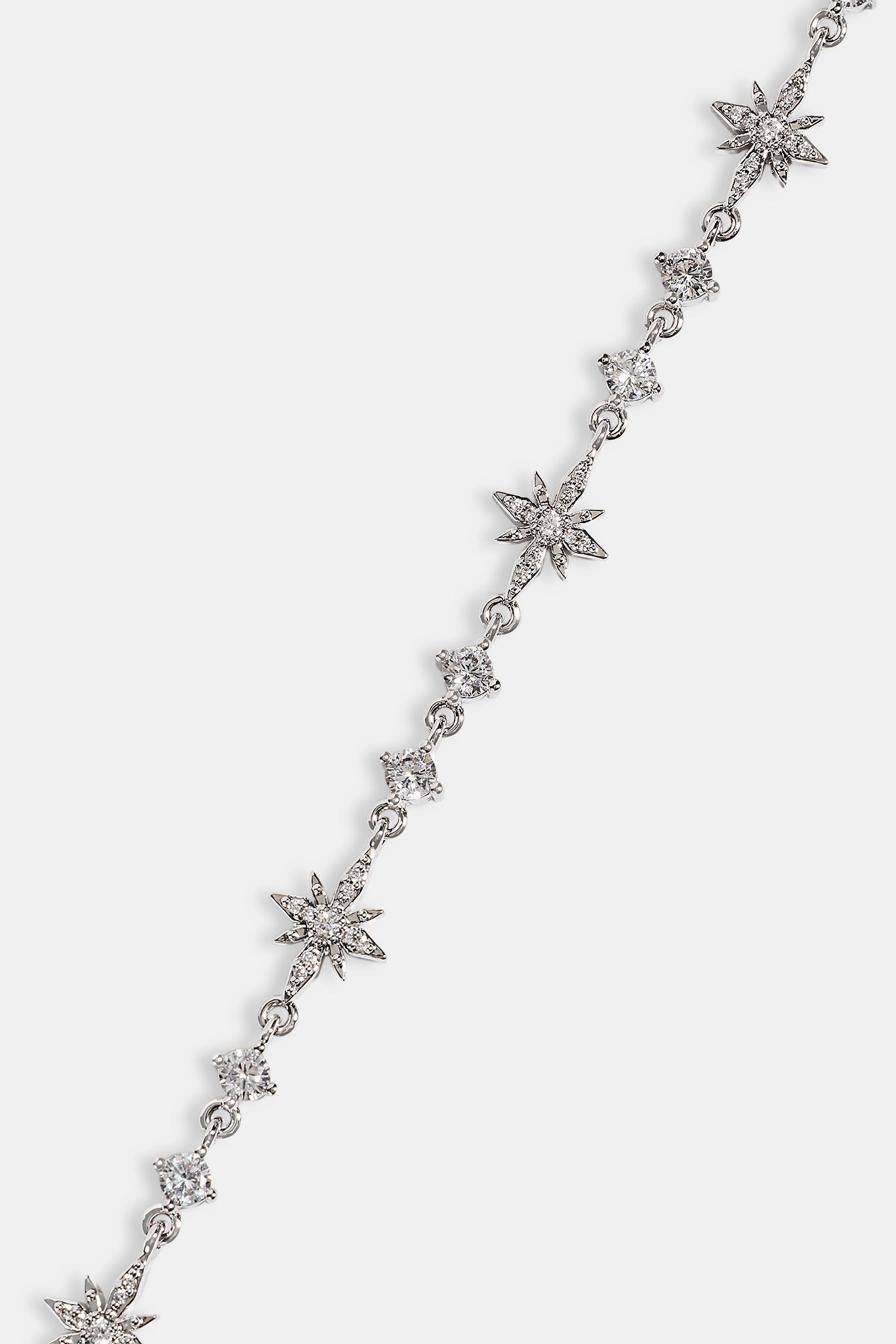 Iced Multi Star & CZ Stone Bracelet - 6mm - White