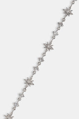 Iced Multi Star & CZ Stone Bracelet - 6mm - White