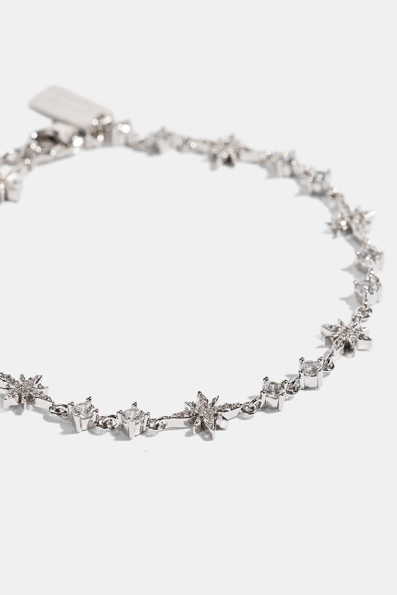 Iced Multi Star & CZ Stone Bracelet - 6mm - White
