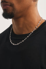 Iced Multi Star & CZ Stone Chain - 6mm - White