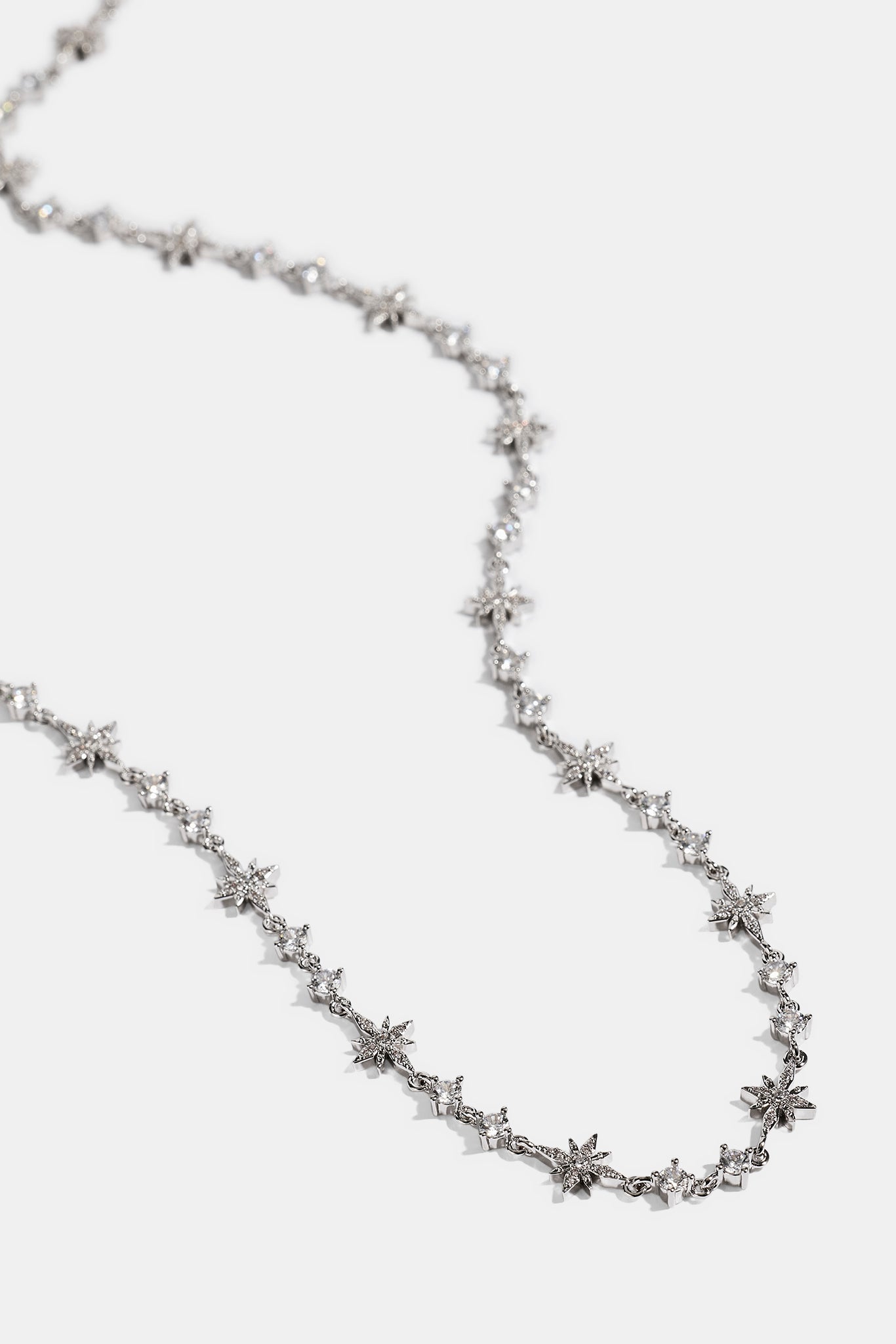 Iced Multi Star & CZ Stone Chain - 6mm - White