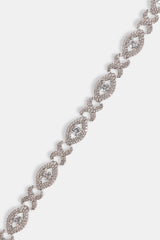 Iced Eye Infinity Link Bracelet - 8mm - White