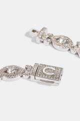Iced Eye Infinity Link Bracelet - 8mm - White