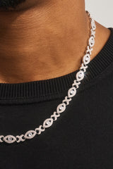 Iced Eye Infinity Link Chain - 8mm - White