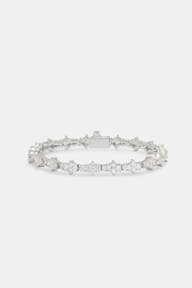 Iced Floral Tennis Bracelet - 6mm