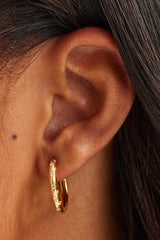 Iced Gemstone Hoop Earrings - 20mm