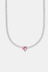 Iced Heart Drop Tennis Chain - 3mm