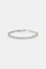 Iced Horizontal Heart Tennis Bracelet - 3mm