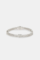 Iced Heart Cuban Bracelet - 5mm