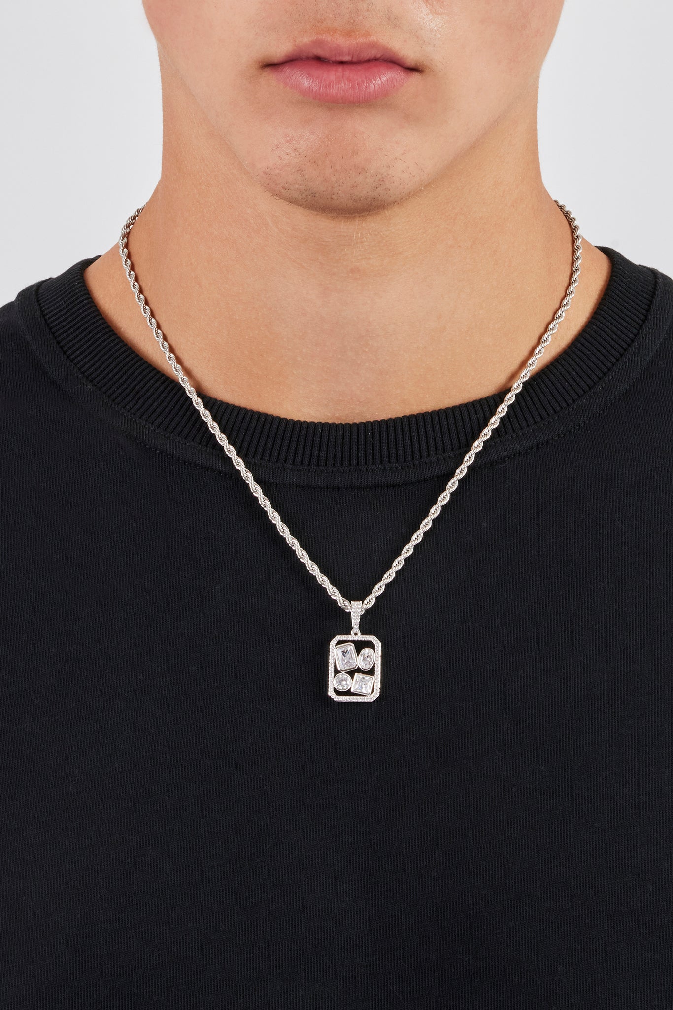 Iced Gemstone Pendant - 20mm