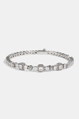 Iced Multi Gemstone Tennis Bracelet - 3mm - White