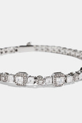 Iced Multi Gemstone Tennis Bracelet - 3mm - White
