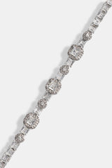 Iced Multi Gemstone Tennis Bracelet - 3mm - White
