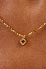 Iced Motif Outline Micro Necklace - 6mm - Gold