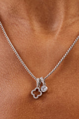 Iced Motif Outline & Gemstone Necklace - 10mm