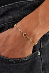 Iced Motif Outline Micro Cuban Bracelet - 2.5mm