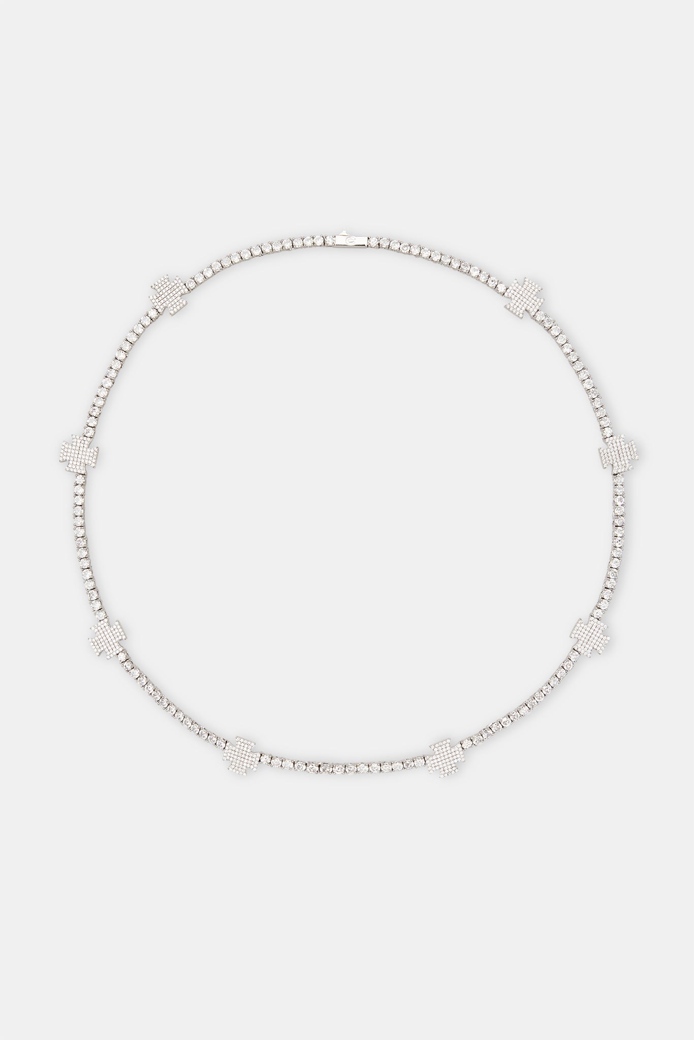 Iced Cross Motif Tennis Chain - 3mm