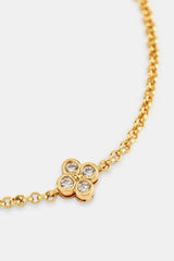 Iced Motif Rolo Bracelet - 6mm - Gold