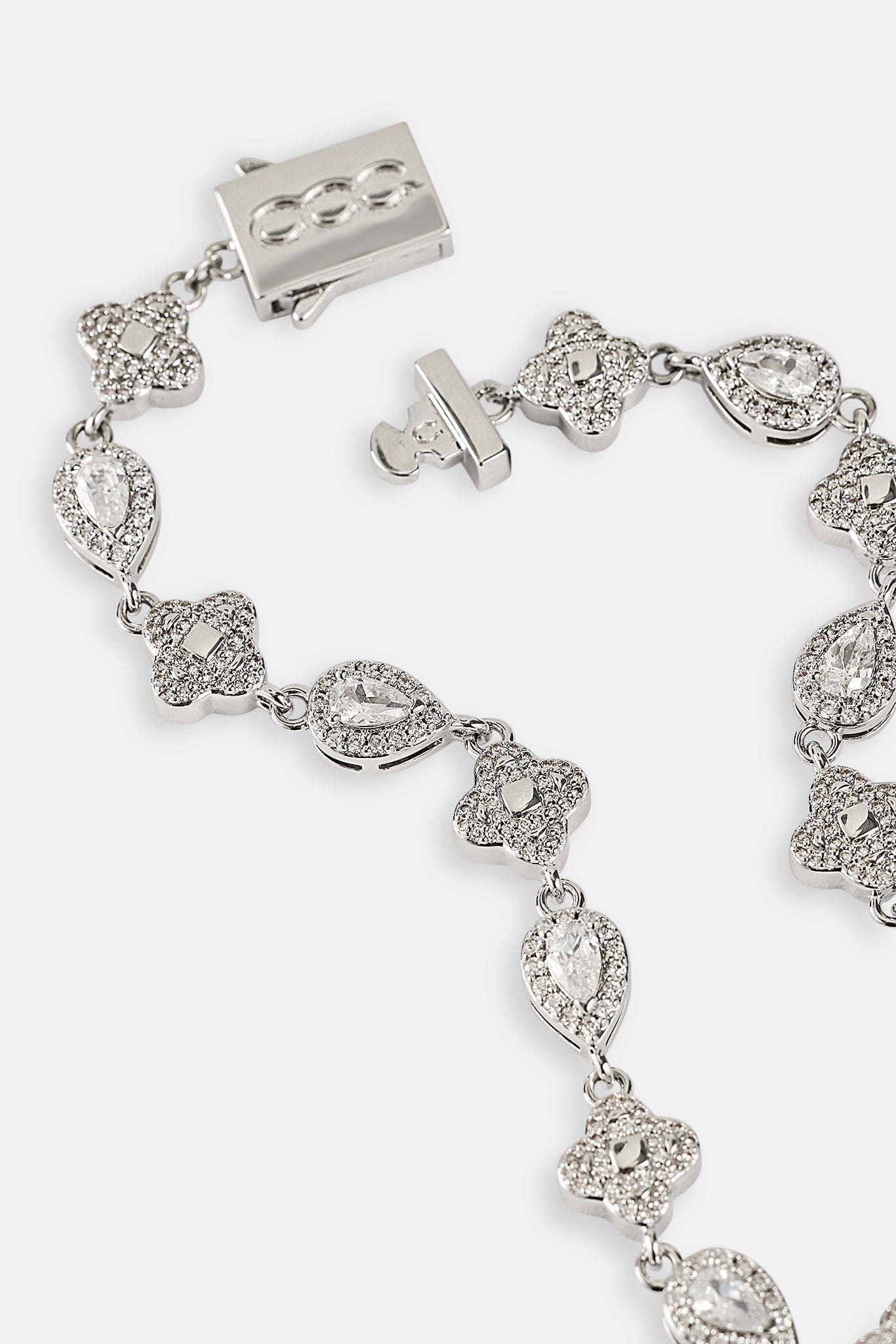 Iced Motif & Pear Gemstone Bracelet - 6mm