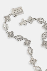 Iced Motif & Pear Gemstone Bracelet - 6mm