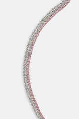Iced & Pink Double Tennis Bracelet - 5mm