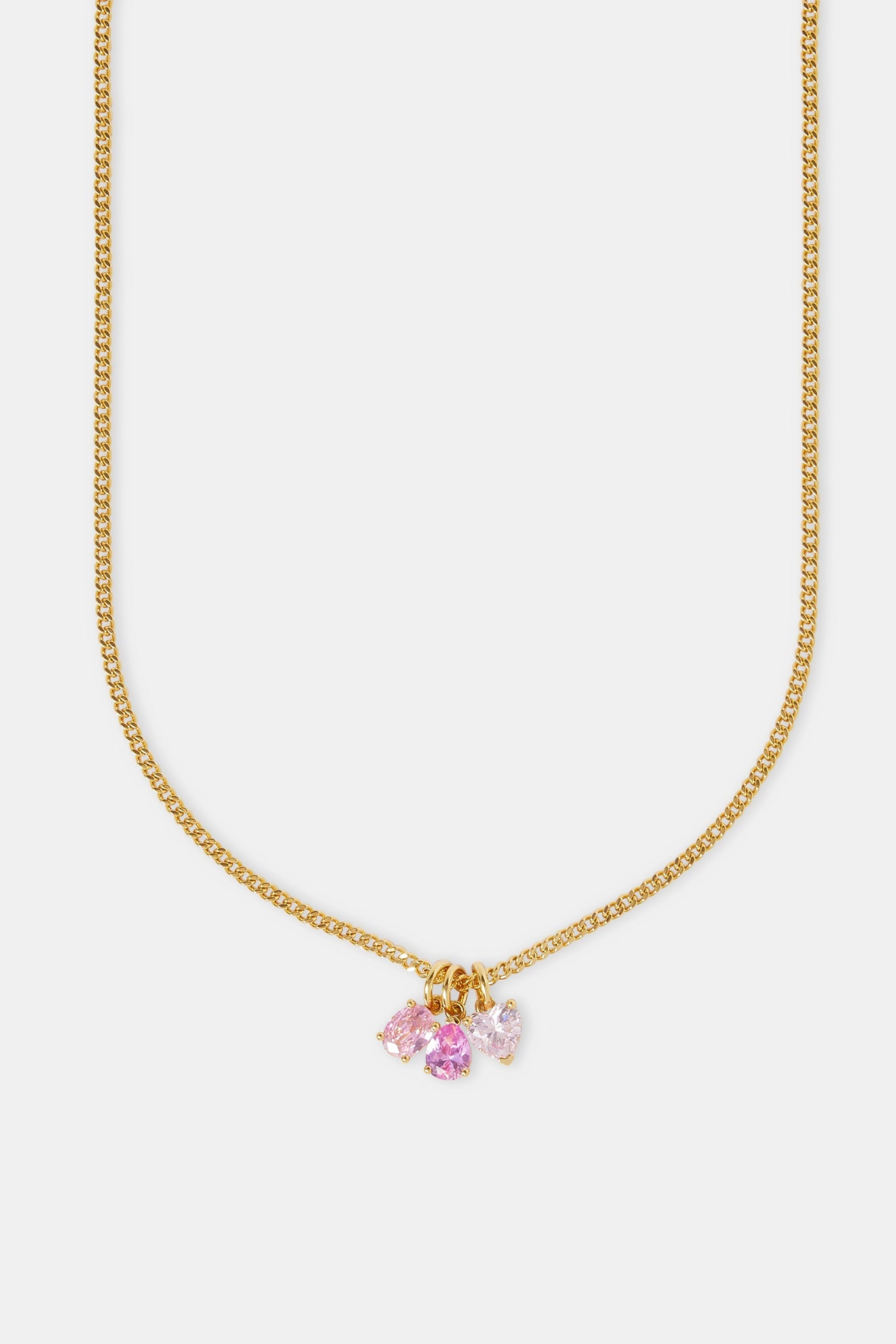 Iced Pink Layered Gemstone Necklace - 10mm