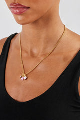 Iced Pink Layered Gemstone Necklace - 10mm