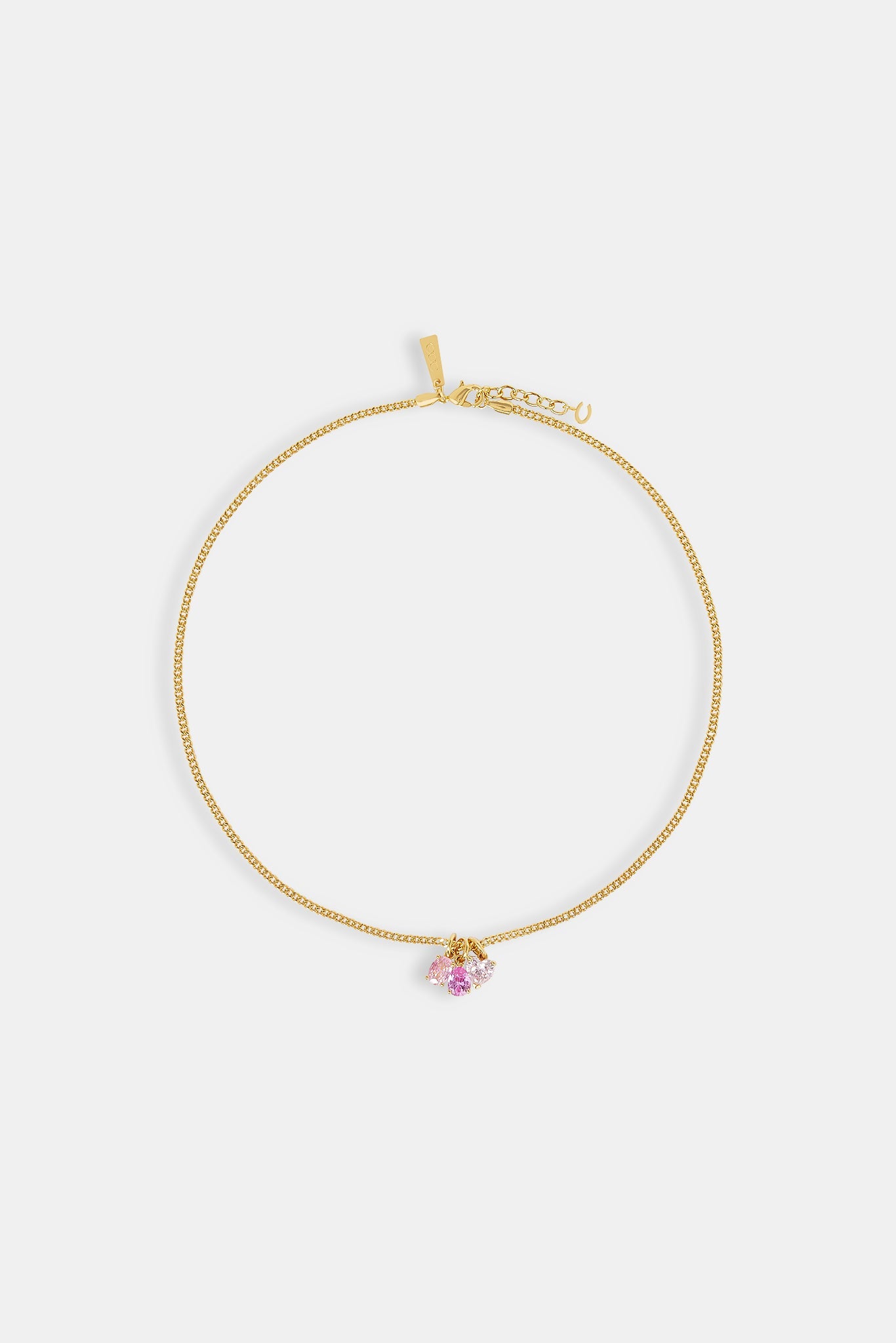 Iced Pink Layered Gemstone Necklace - 10mm