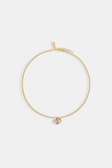 Iced Pink Layered Gemstone Necklace - 10mm