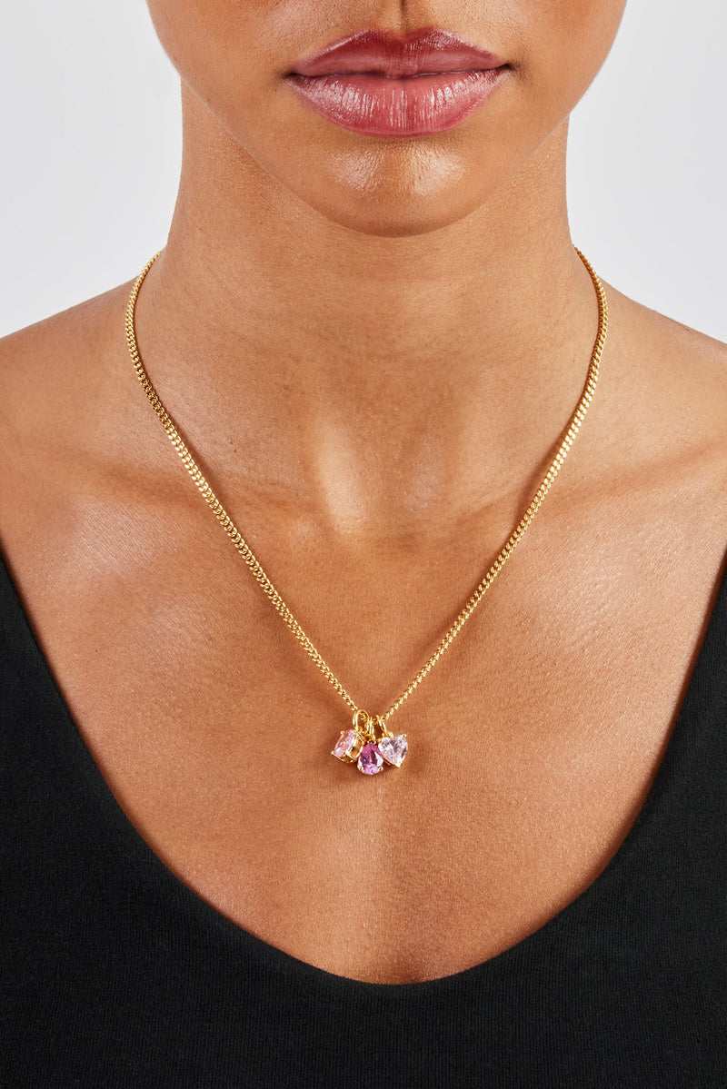 Iced Pink Layered Gemstone Necklace - 10mm