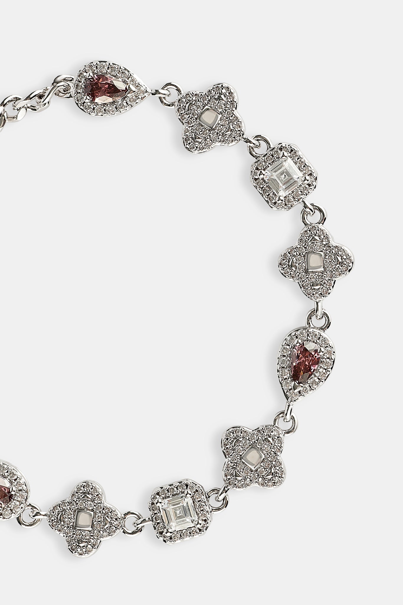 Iced Pink Multi Gemstone Cuban Bracelet - 3mm