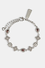 Iced Pink Multi Gemstone Cuban Bracelet - 3mm