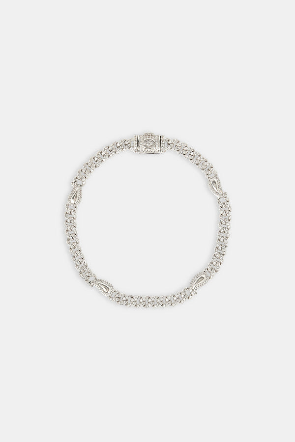 Paisley Iced Cuban Bracelet - 5mm