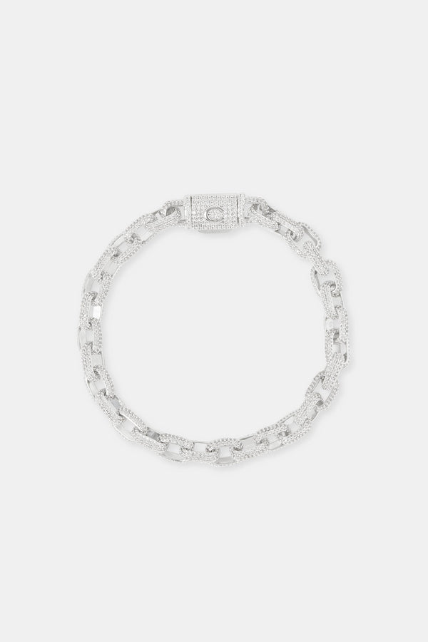 Iced Pave CZ Link Bracelet - 6mm