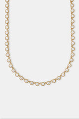 Iced Round Stone Chain - 6mm - Gold