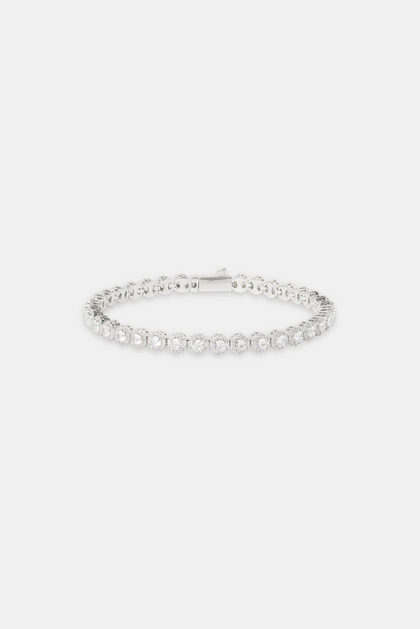 Iced Round Cluster Tennis Bracelet - 6mm