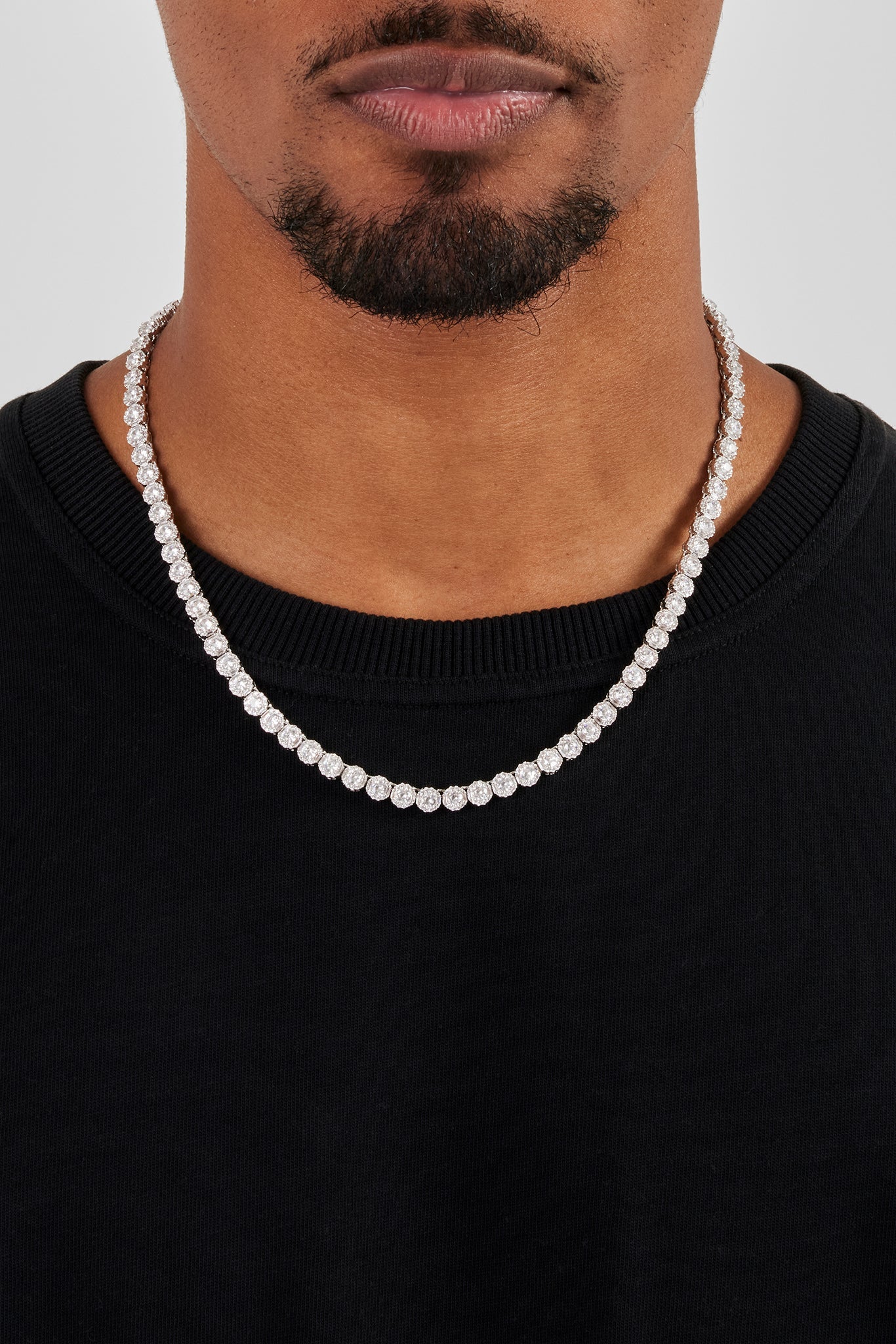 Iced Round Cluster Tennis Chain - 6mm