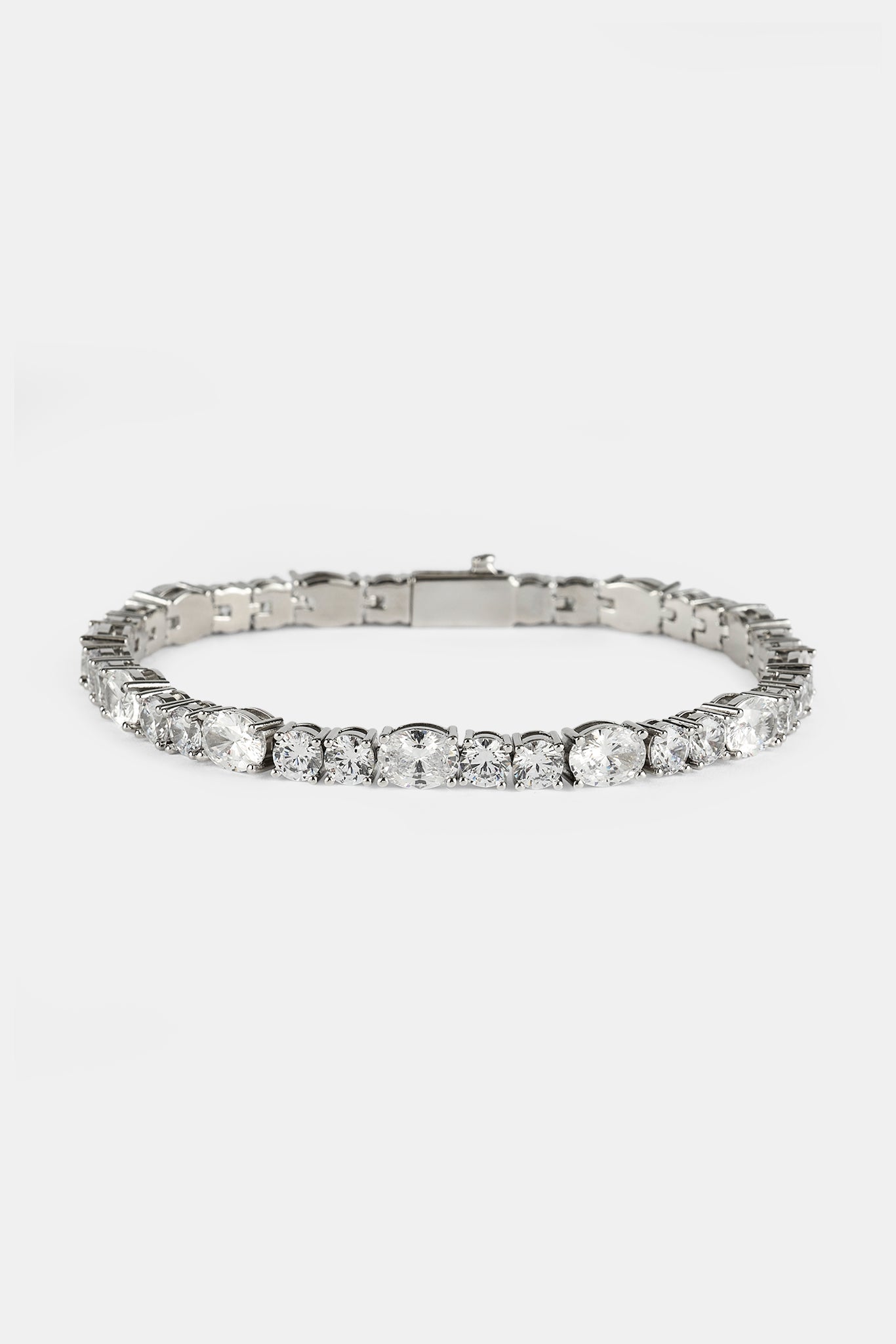 Iced Round & Oval Stone Tennis Bracelet - 6mm