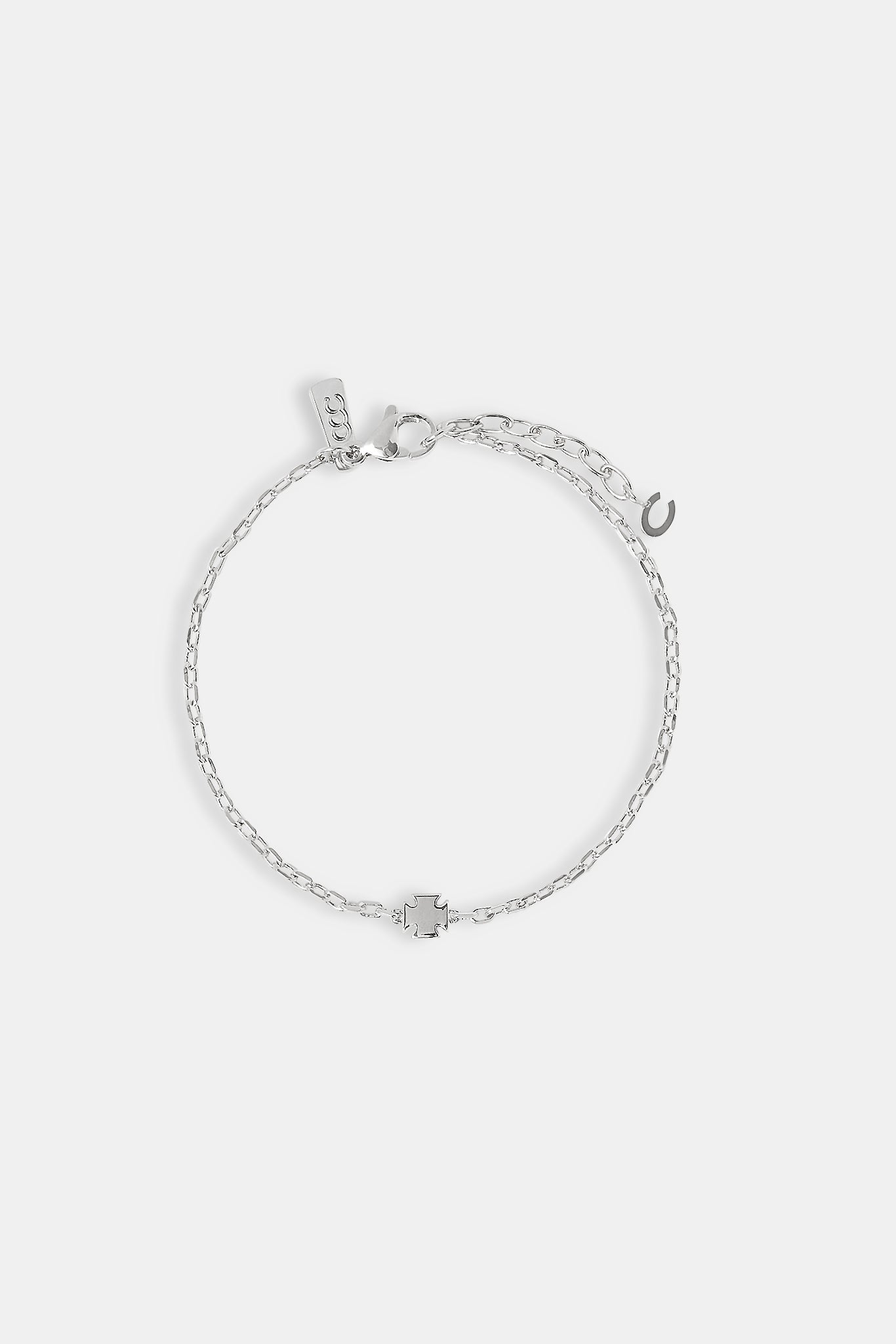 Iced Cross Centre Rolo Bracelet - 6mm