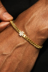 Iced Cross Miami Cuban Bracelet - 8mm - Gold