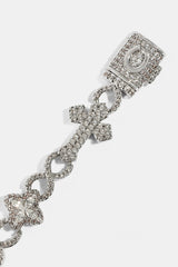 Iced Cross & Motif Infinity Bracelet - 10mm
