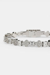 Iced Cross & Stone Bracelet - 6mm