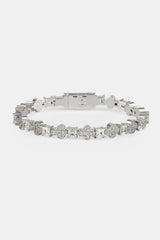 Iced Cross & Stone Bracelet - 6mm
